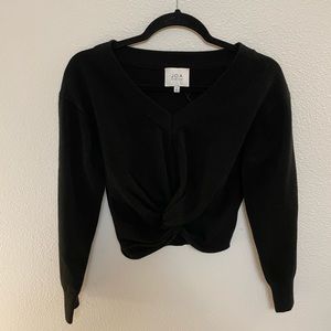 JOA just one answer knotted black sweater - M